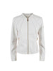 Yes Zee giubbino in ecopelle con inserti in tessuto Ottoman bianco latte
