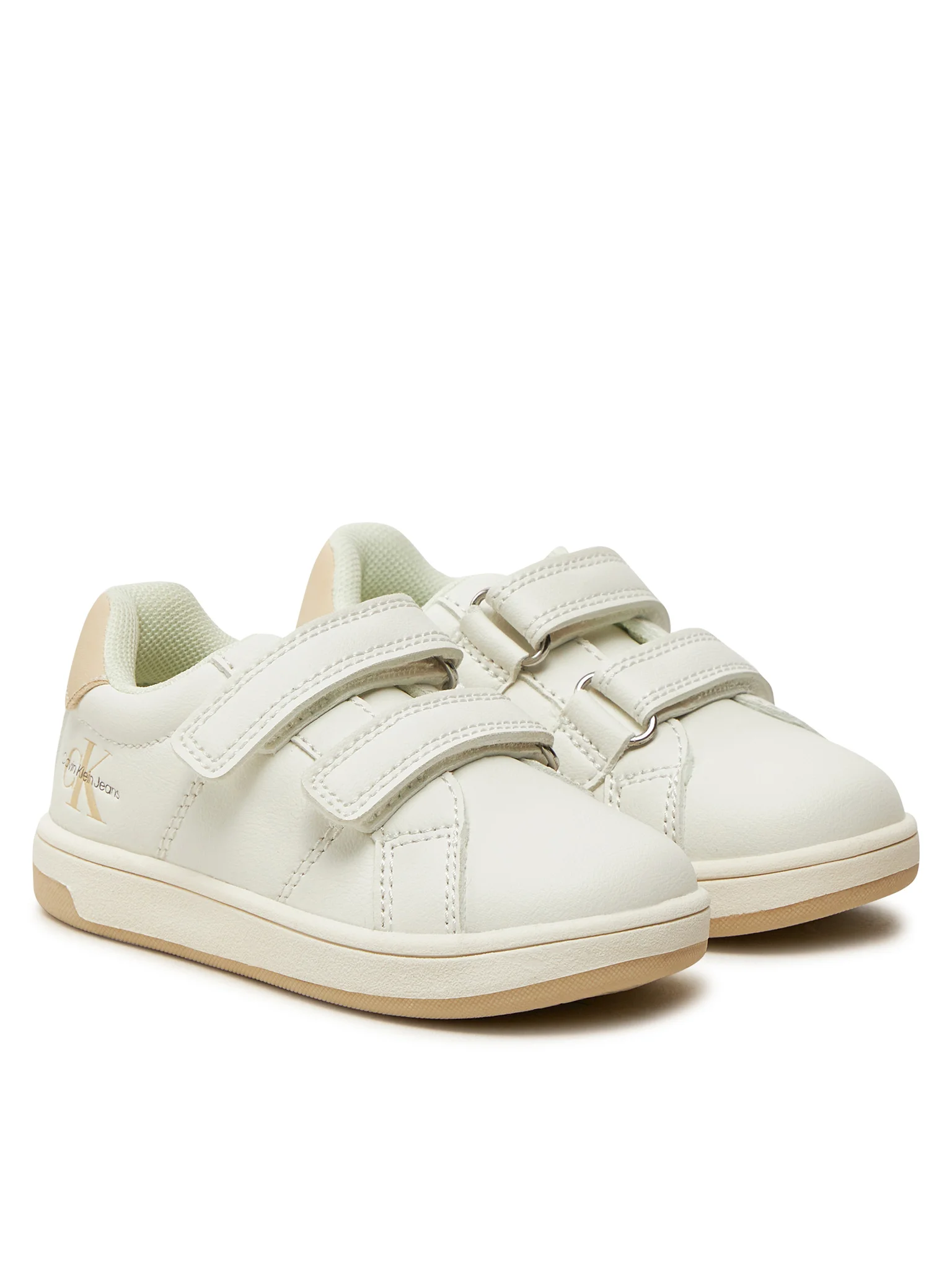 Calvin Klein Jeans sneakers unisex in ecopelle con velcro bianco