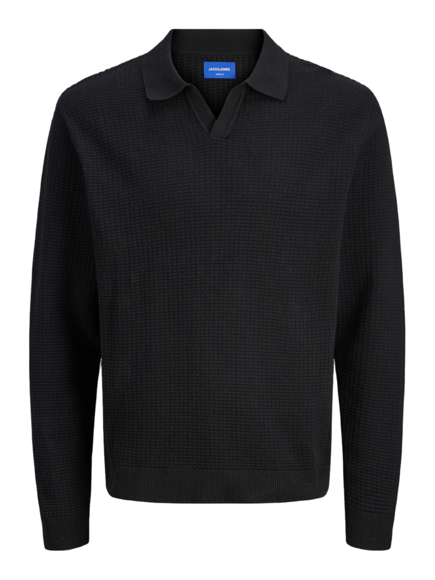 Jack&Jones polo uomo in maglia nero 12287679 BLACK JACK&JONES 