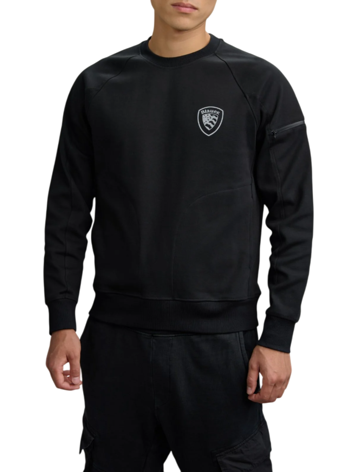 Blauer felpa uomo in cotone nero 25WBLUF03227-007301 999 BLAUER 