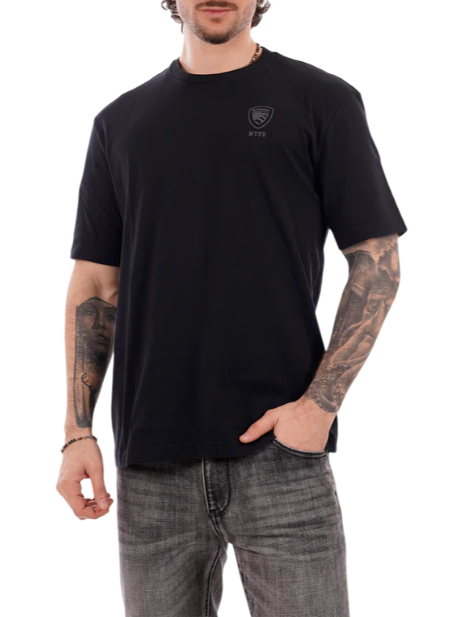 Blauer T-shirt uomo manica corta in cotone nero 26SBLUH02302-007439 999 BLAUER 