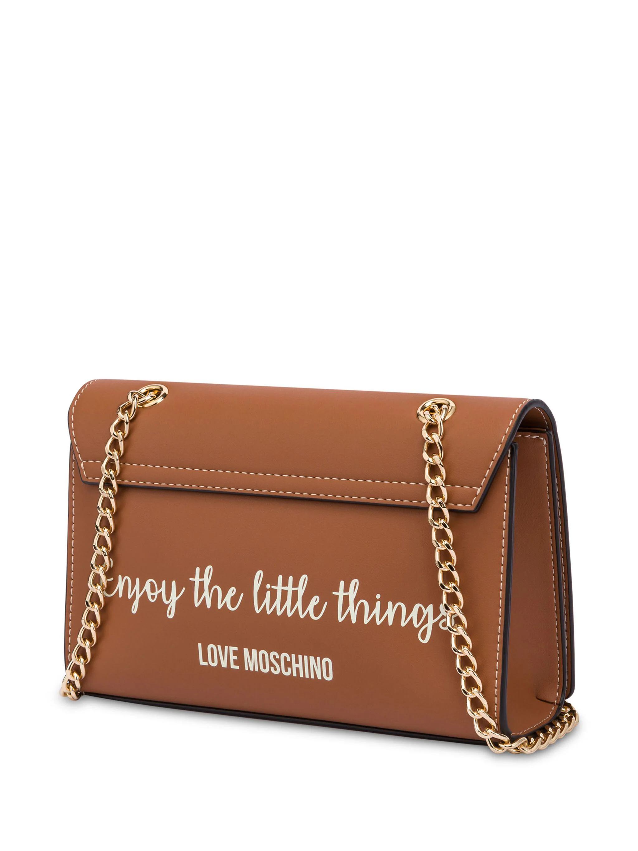 Moschino Love borsa a spalla in similpelle con placca cuoio