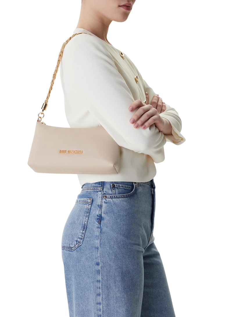 Love Moschino borsa in ecopelle con manico gioiello ecrù JC4143PP1O-LX0 110 MOSCHINO LOVE 