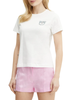 Pinko T-shirt manica corta Nambrone con logo gioiello bianco