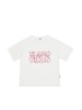 Gcds T-shirt manica corta con logo glitter avorio