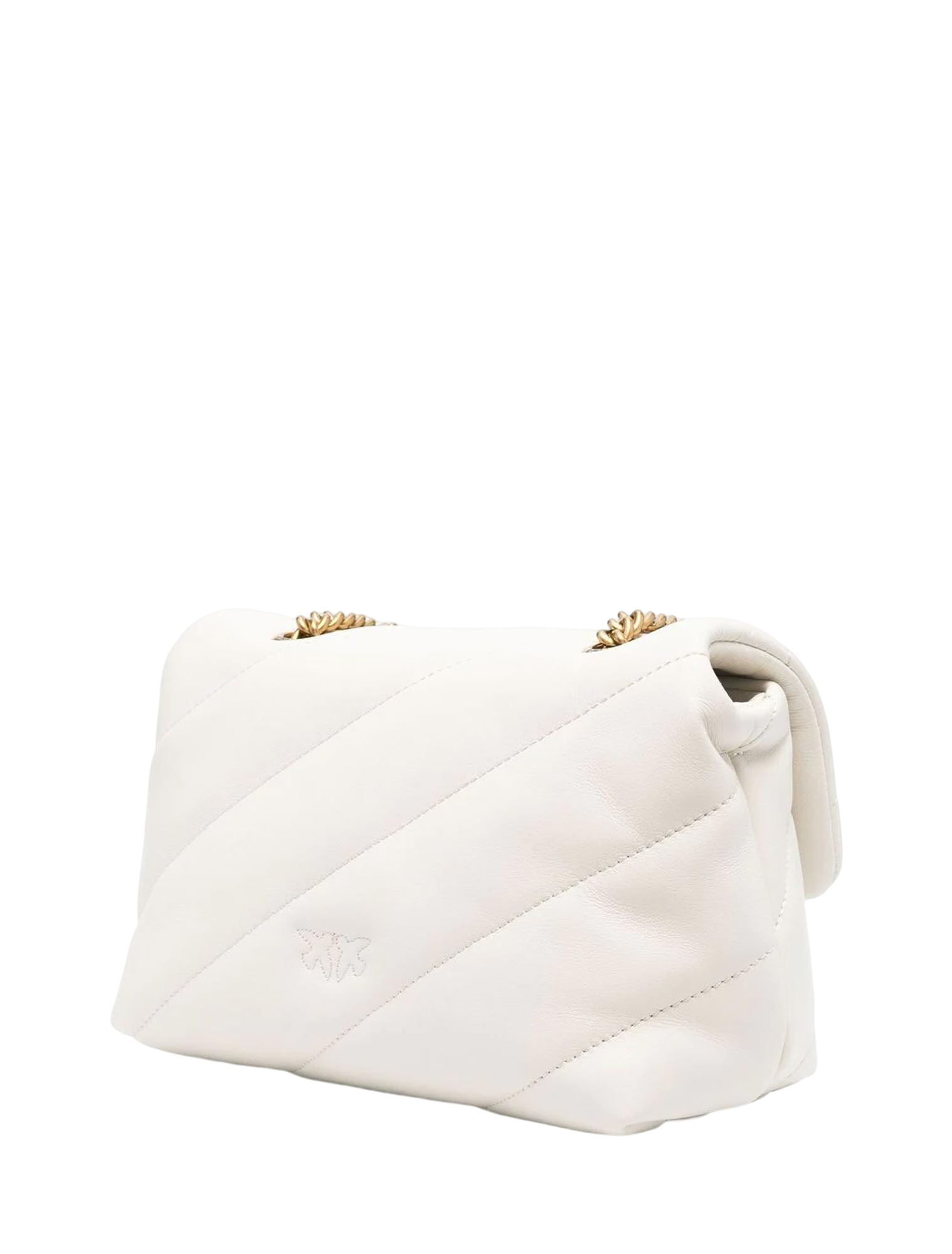 Pinko borsa a spalla Love Bag Mini Puff in pelle trapuntata bianco oro 100039-A0F2 Z14Q PINKO 