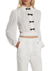 Relish camicia crop con fiocchetti Janette bianco latte