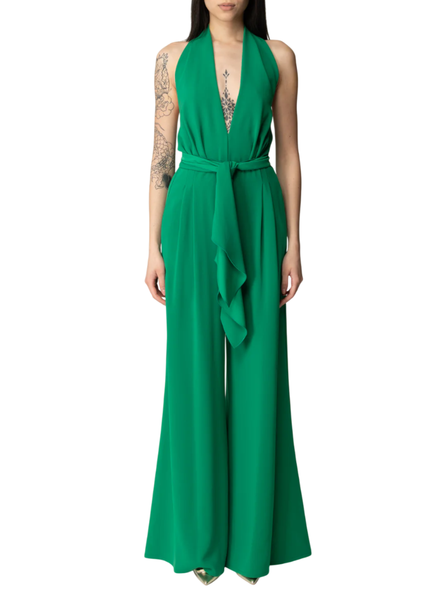 Aniye By tuta jumpsuit Bella con schiena scoperta verde 185565 01222 ANIYE BY 