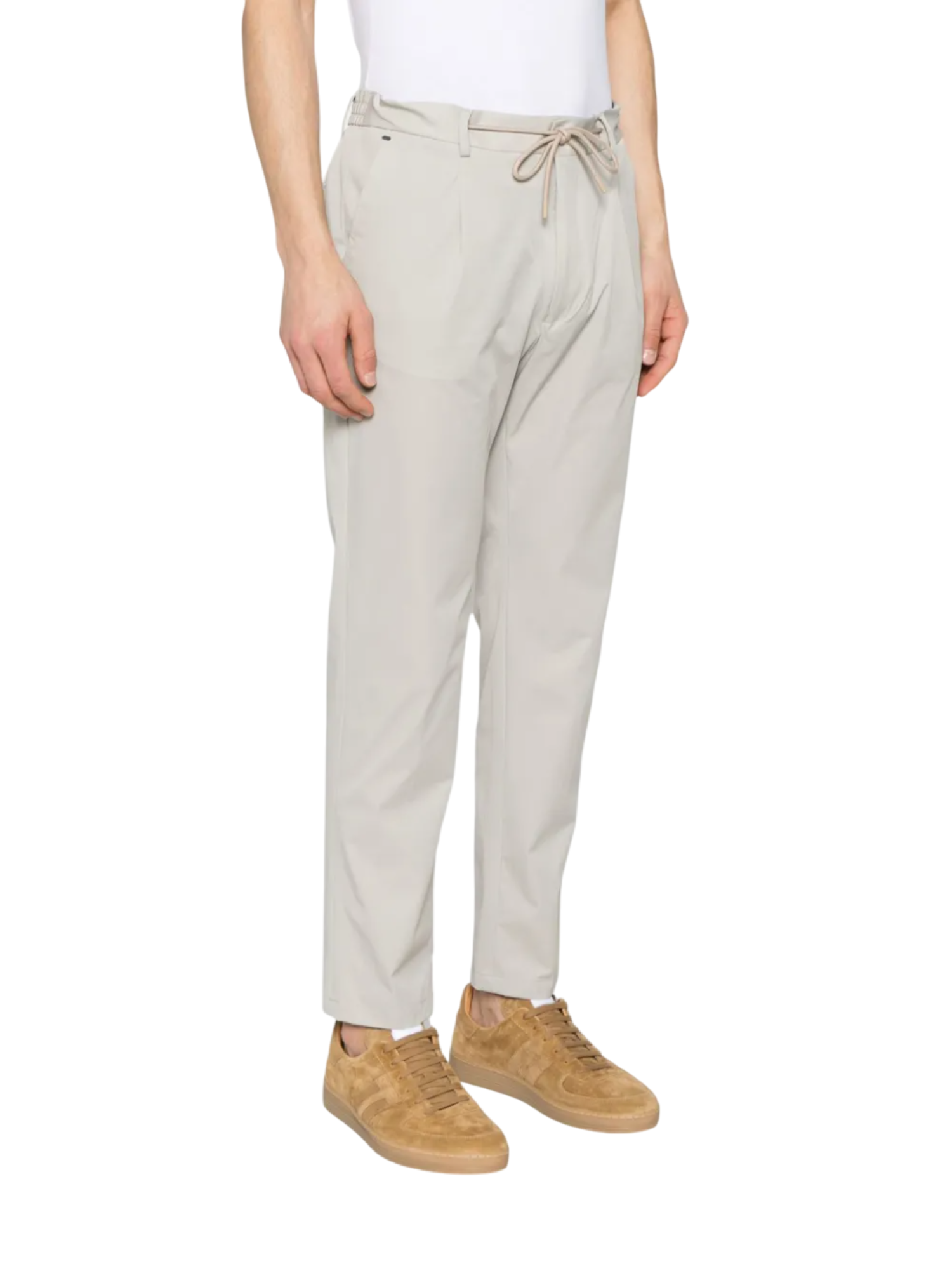 Manuel Ritz pantaloni slim fit in tessuto tecnico ecrù 3832P5004C-253271 23 MANUEL RITZ 