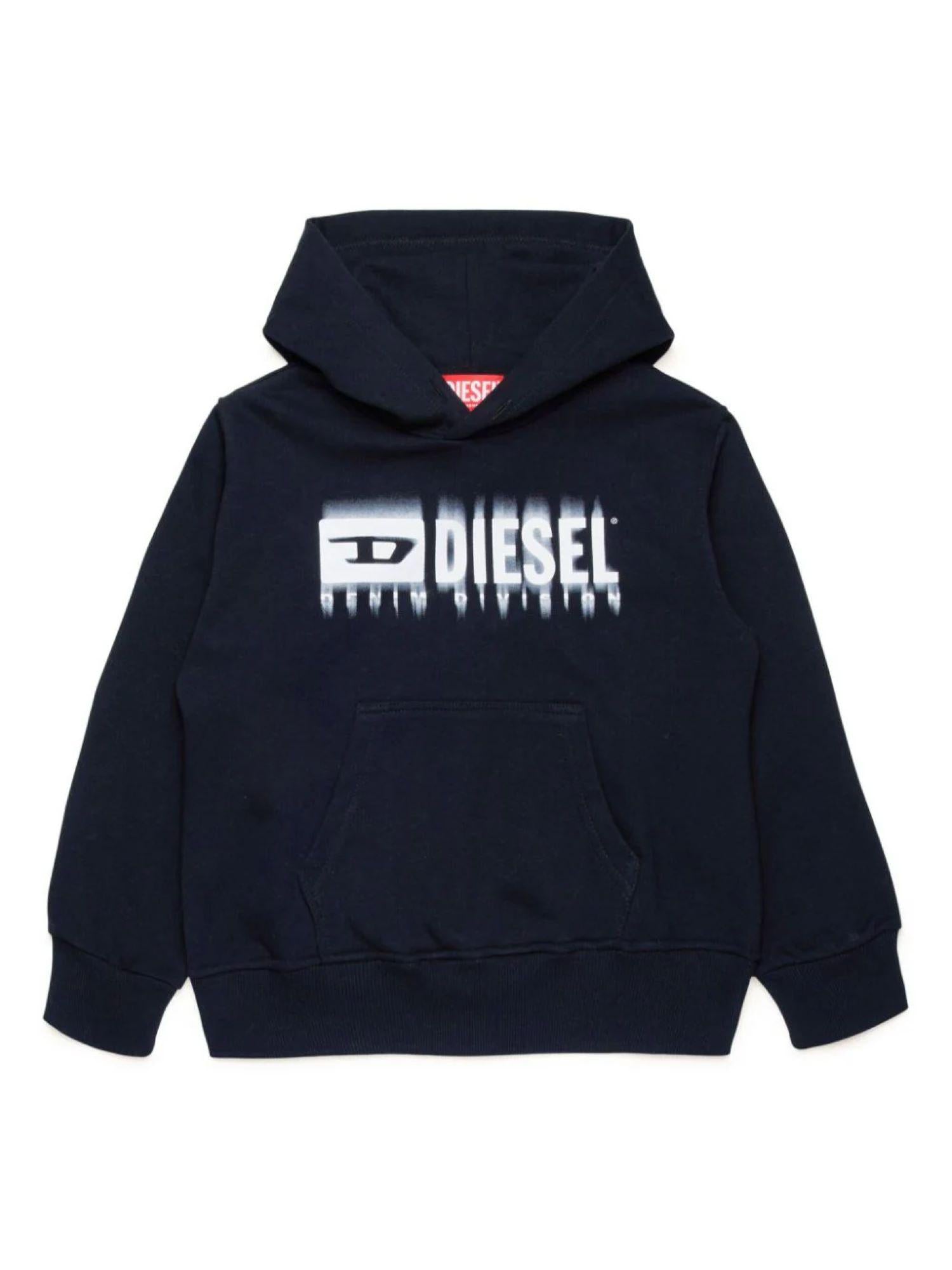 Diesel felpa con cappuccio stampa logo nero J02042-KYAVF K900 DIESEL 