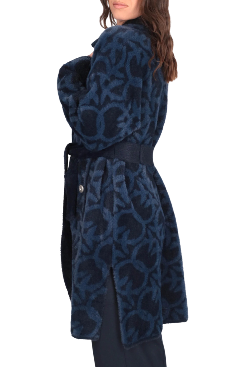 Pinko pelliccia ecologica Zante in fantasia jacquard blu 105415-A2WY GG1 PINKO 