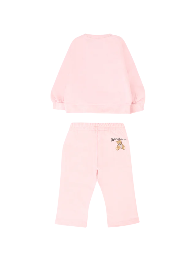 Moschino completo neonata felpa e pantaloni rosa MDK03D-LCA40 50209 MOSCHINO 
