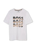 Boss T-shirt maniche corte in jersey stampa logo bianco