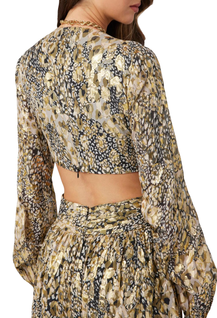 Marciano Guess abito lungo Leopard con cut out nero oro 4BGK79-7219A P1JG Marciano GUESS 