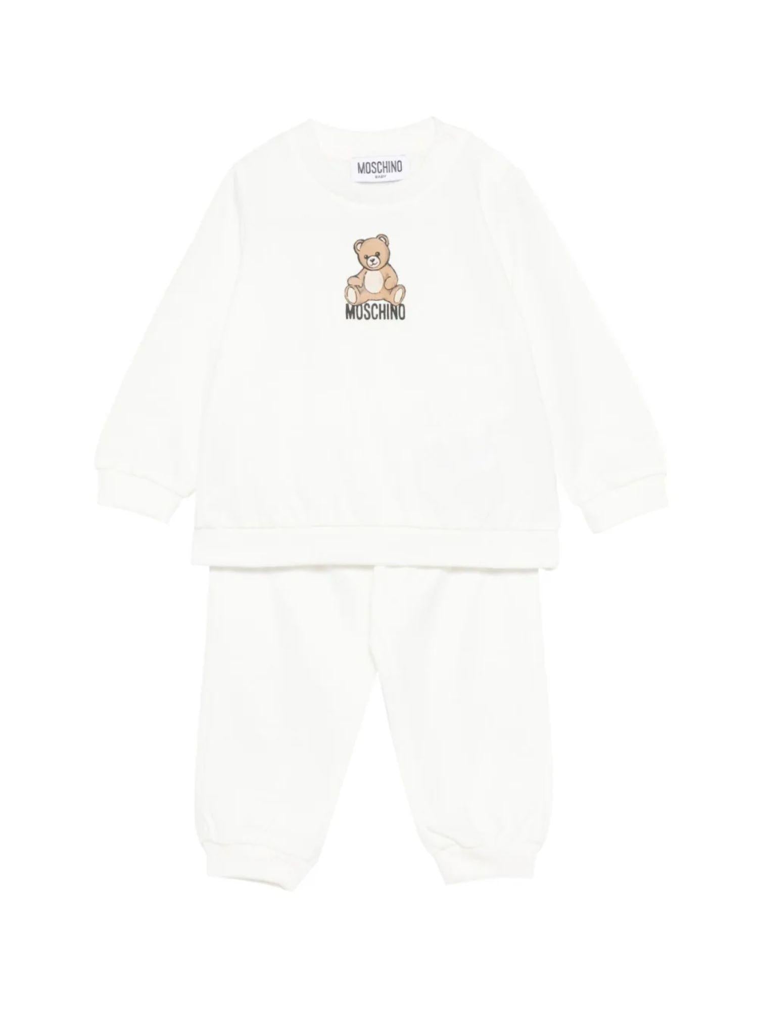 Moschino completo neonato felpa e pantalone panna MMK05E-LCA40 10063 MOSCHINO 