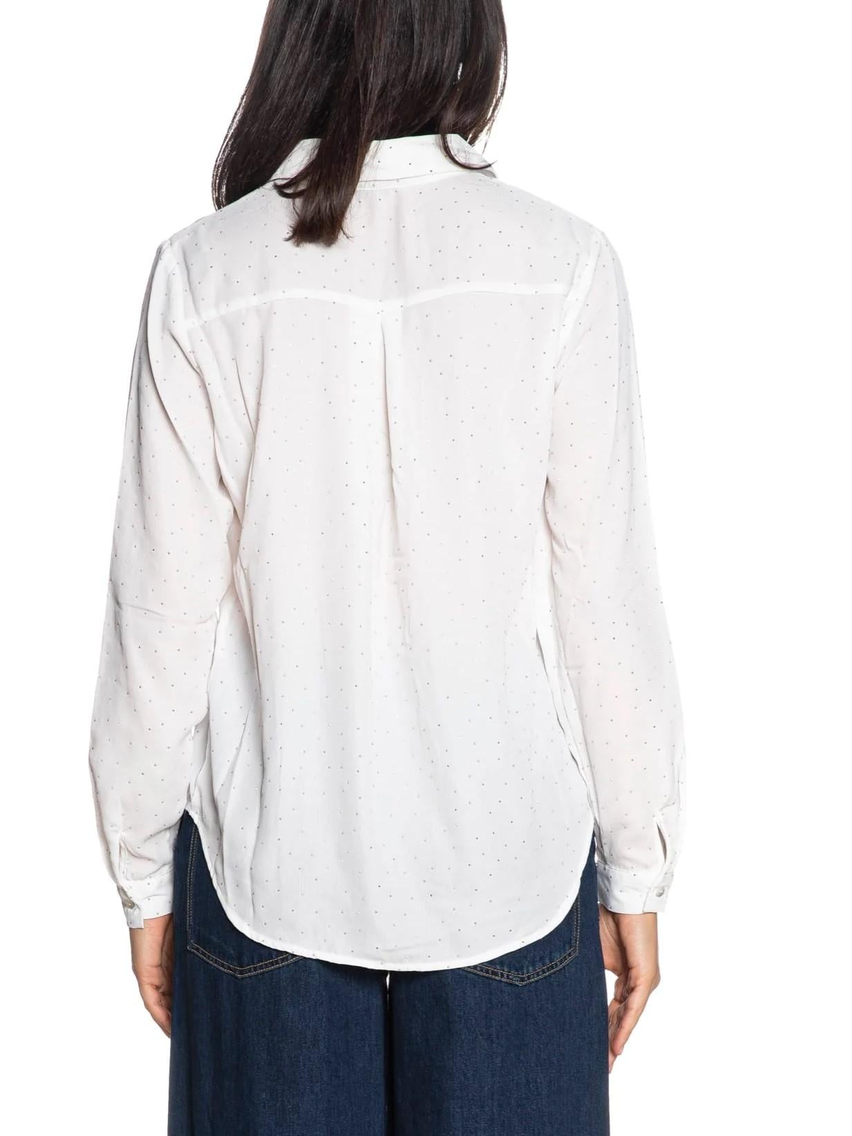 Only camicia donna con strass bianco 15357355 CLOUD DANCER-ALLOVER STUDS ONLY 