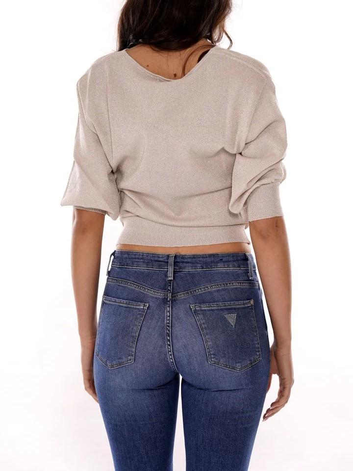 Yes Zee maglia con scollo a barchetta beige M415-LH00 0222 YES-ZEE 