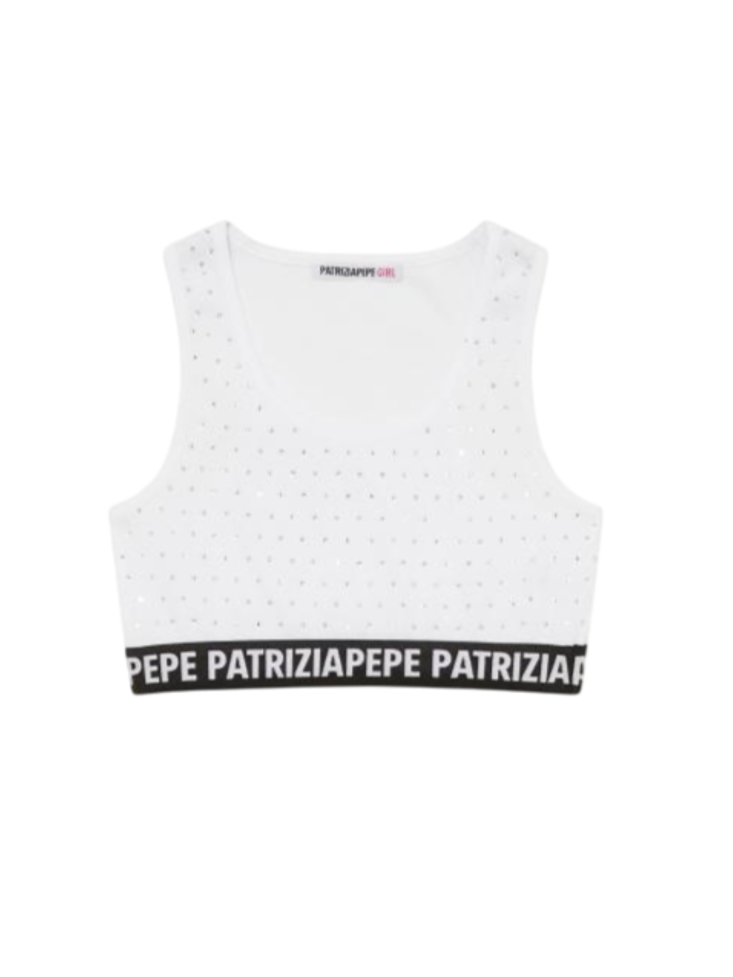 Patrizia Pepe top crop con strass bianco 7M0891-J268 W103 PATRIZIA PEPE 
