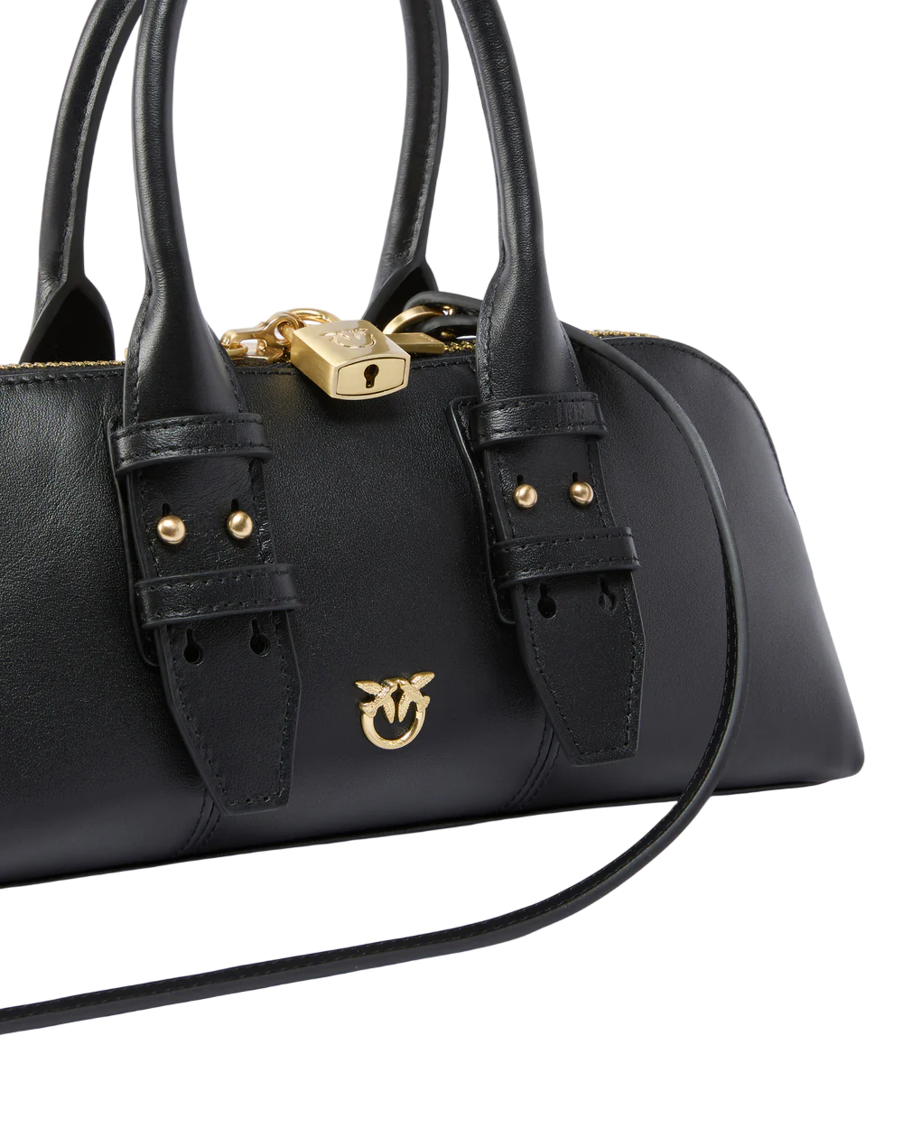 Pinko borsa Bowling Bag in pelle nero oro 105334-A0QO Z99Q PINKO 