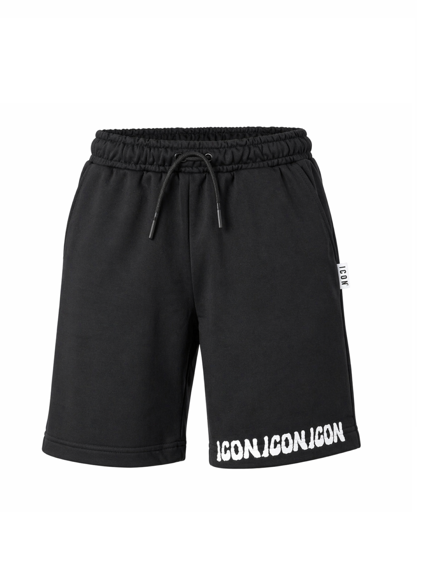 Icon bermuda bambino con stampa logata nero IBSH001101 9000 ICON 
