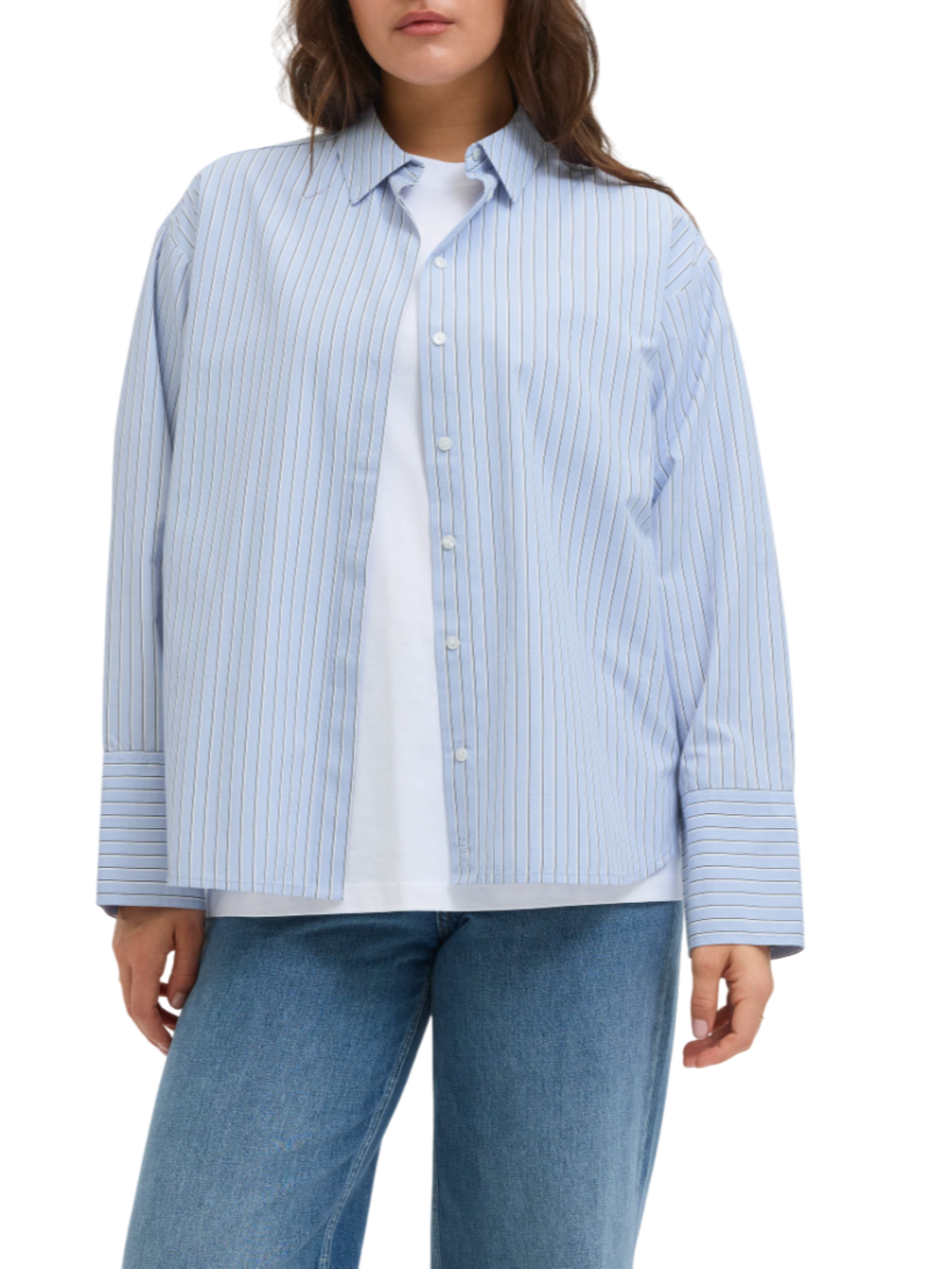 Jjxx camicia manica lunga a righe celeste 12270951 SKYWAY-ST.BLANC DE BLANC JJXX 