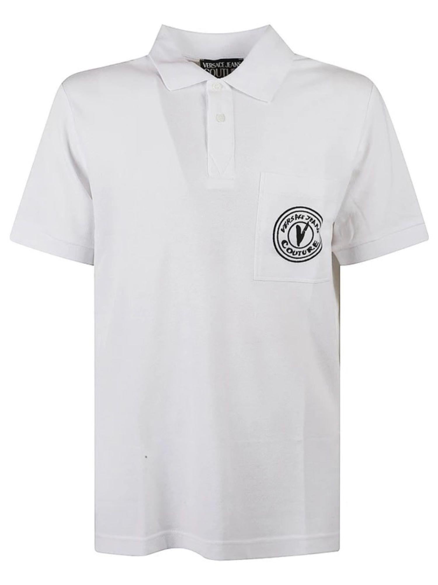 Versace Jeans Couture polo manica corta con taschino bianco 78GAGT01-CJ01T 003 VERSACE Jeans Couture 