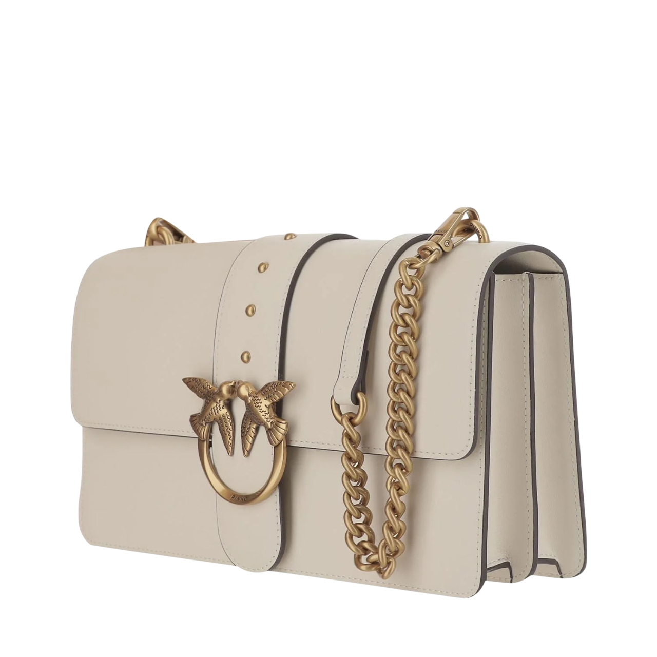 Pinko borsa a tracolla Love One Classic in pelle bianco oro 105857-A0F1 Z14Q PINKO 