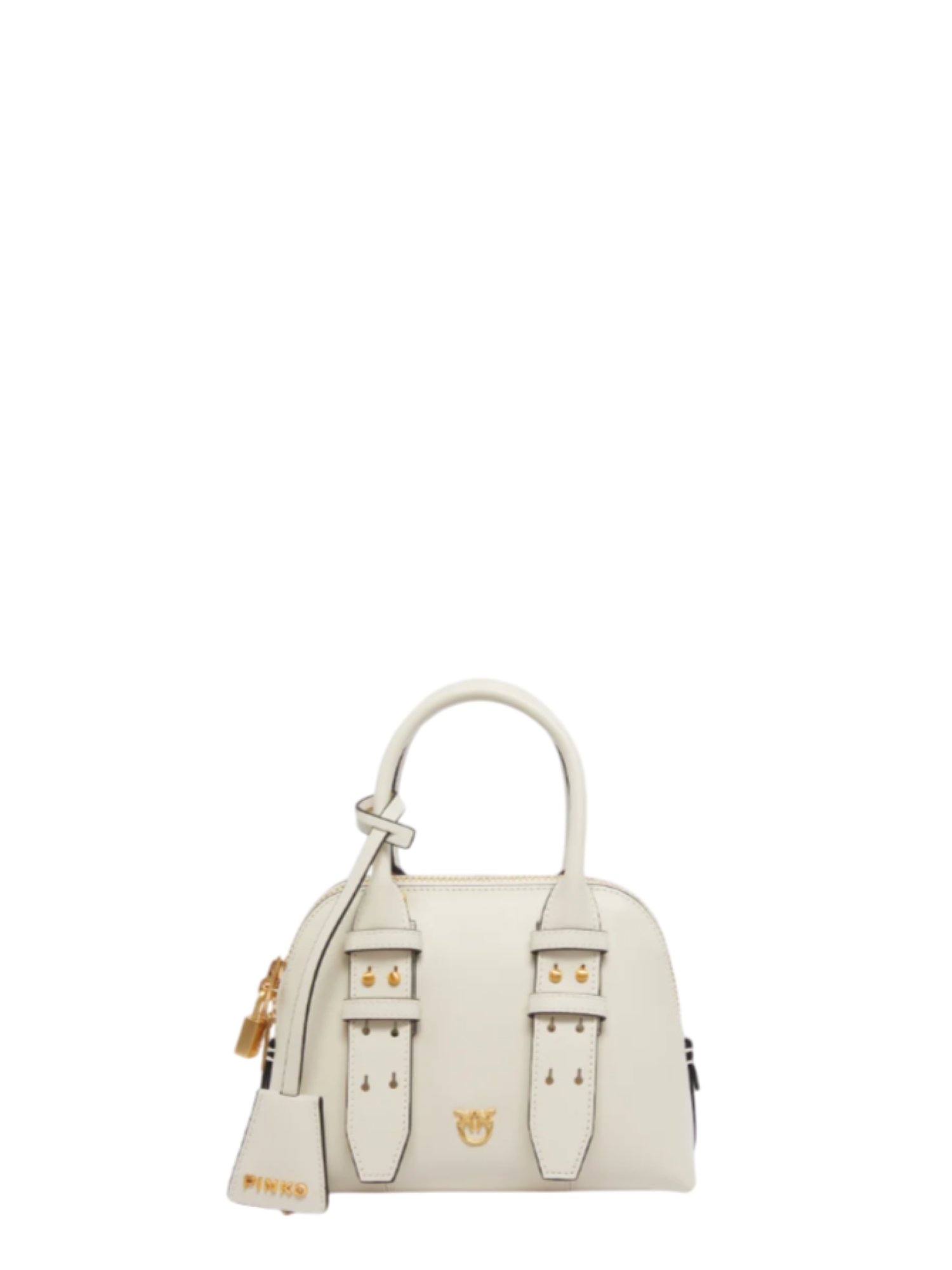 Pinko borsa a mano Bowling in pelle bianco latte 105333-A0QO Z14V PINKO 