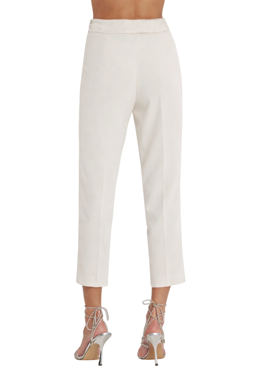 Relish pantaloni slim Nantes con banda satin avorio NANTES-C 1101 RELISH 