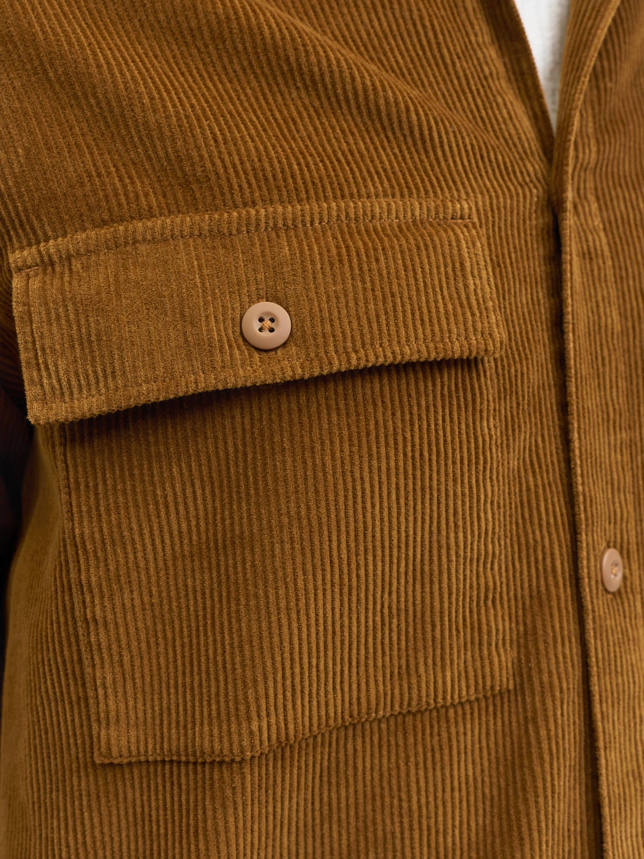 Jack&Jones camicia uomo in velluto millerighe marrone caramello 12278825 MONKS ROBE JACK&JONES 