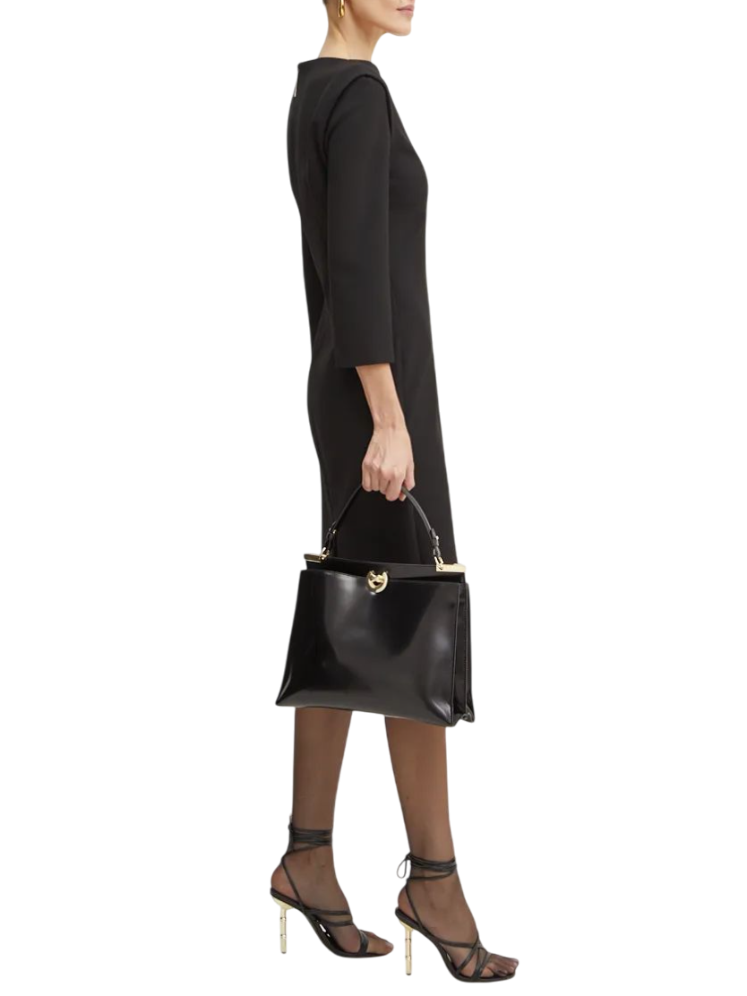 Simona Corsellini abito midi con cut out nero A24CPAB00701 0003 SIMONA CORSELLINI 