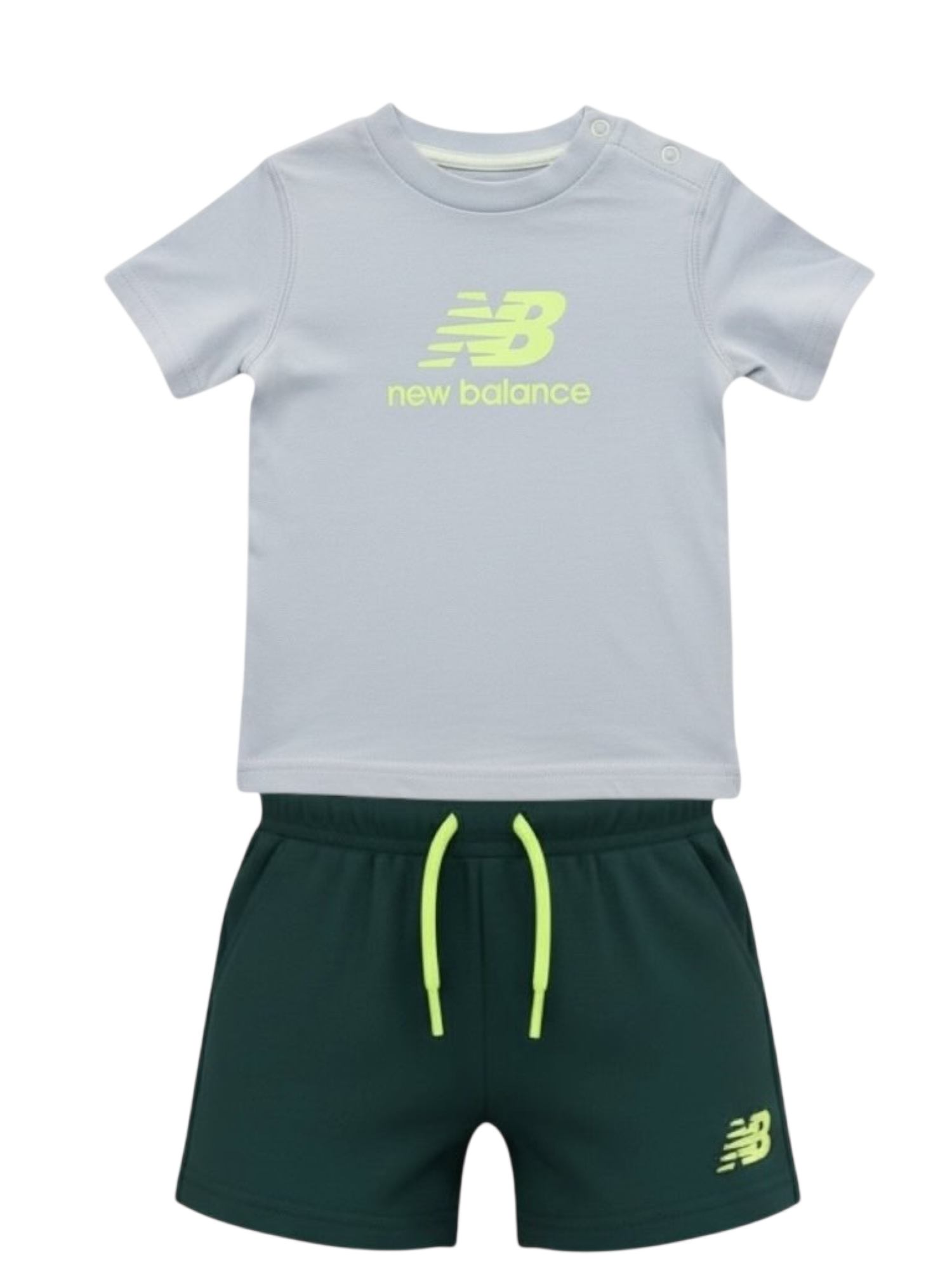 New Balance completo neonato T-shirt e shorts celeste verde petrolio IS61I368I AA1 NEW BALANCE 