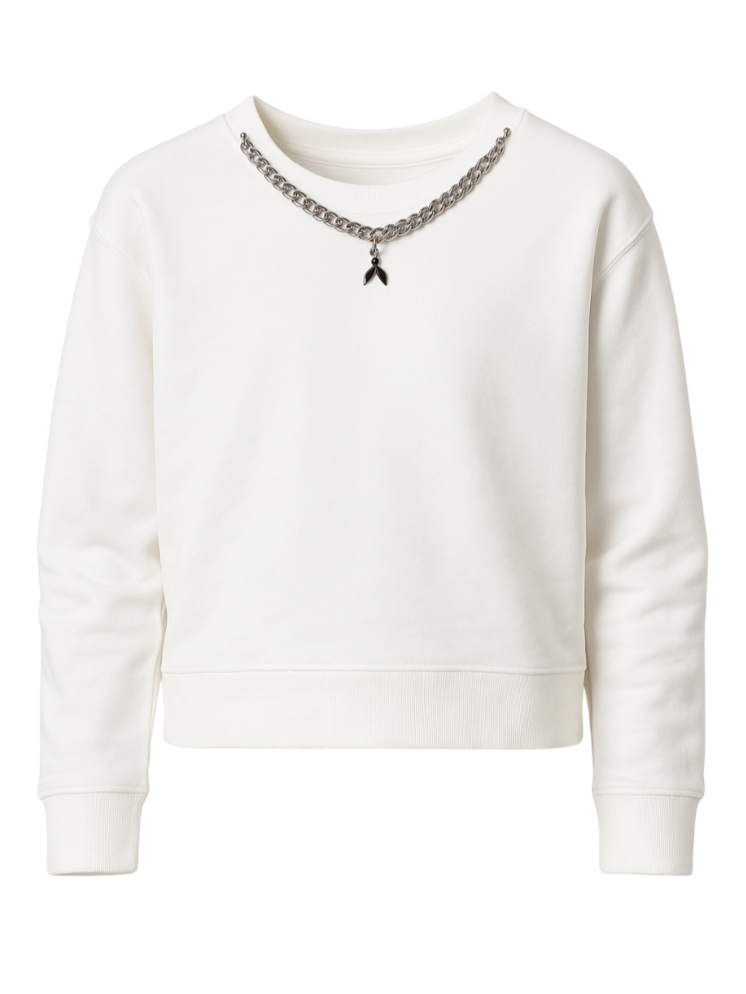 Patrizia Pepe felpa bambina con catenella bianco 7M0935-J315 W146 PATRIZIA PEPE 