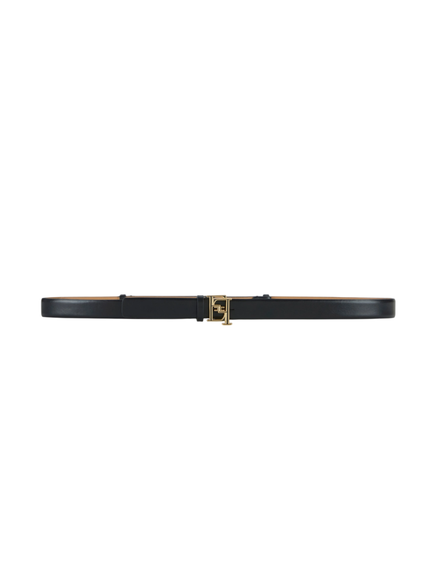 Elisabetta Franchi cintura in pelle h2 con placca logo nero CT92S61 110 ELISABETTA FRANCHI 