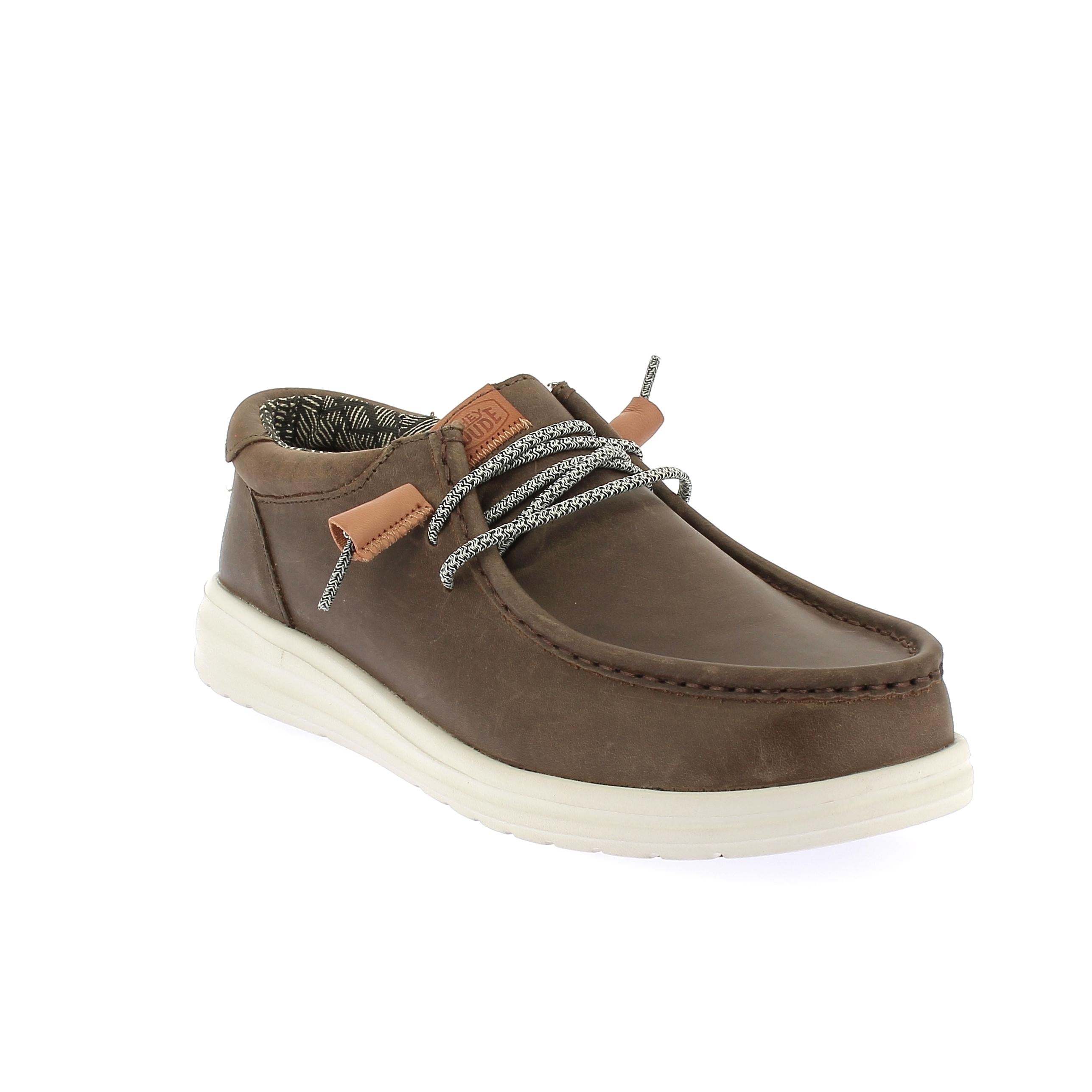 Hey Dude mocassini Wally Grip in pelle tortora 40175 030 HEY DUDE 