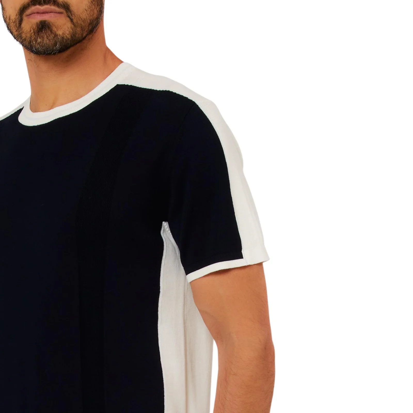 Liu Jo maglia uomo bicolor in cotone blu bianco QA6124MA71P C3956 LIU JO 