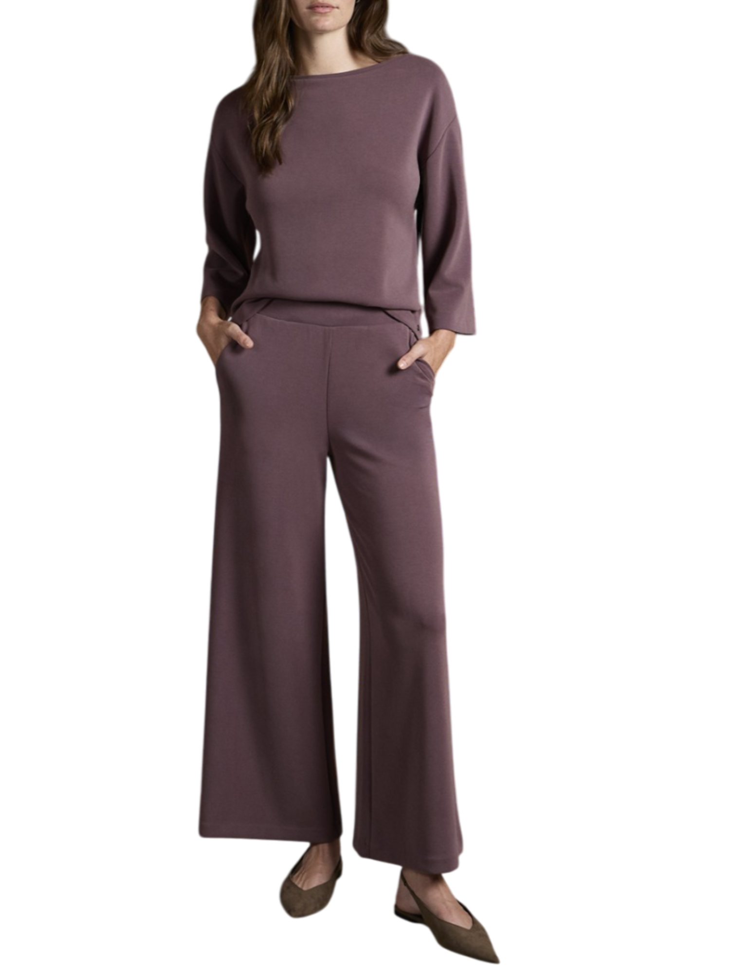Surkana pantaloni gamba larga misto modal viola 555LIDA515 45 SURKANA 