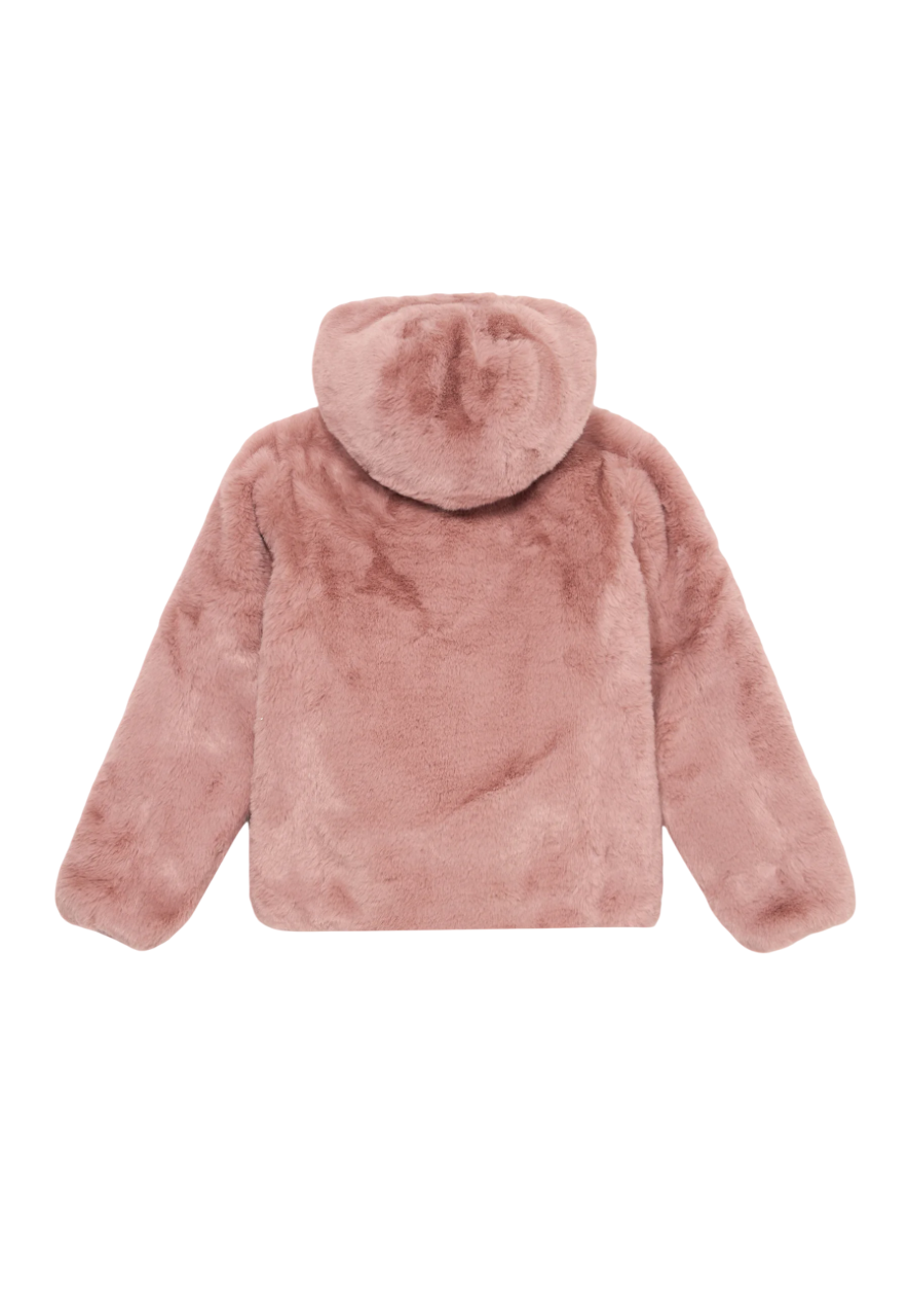 Save the Duck pelliccia ecologica reversibile bambina con cappuccio rosa J33540G-FURY21 80007 SAVE THE DUCK 