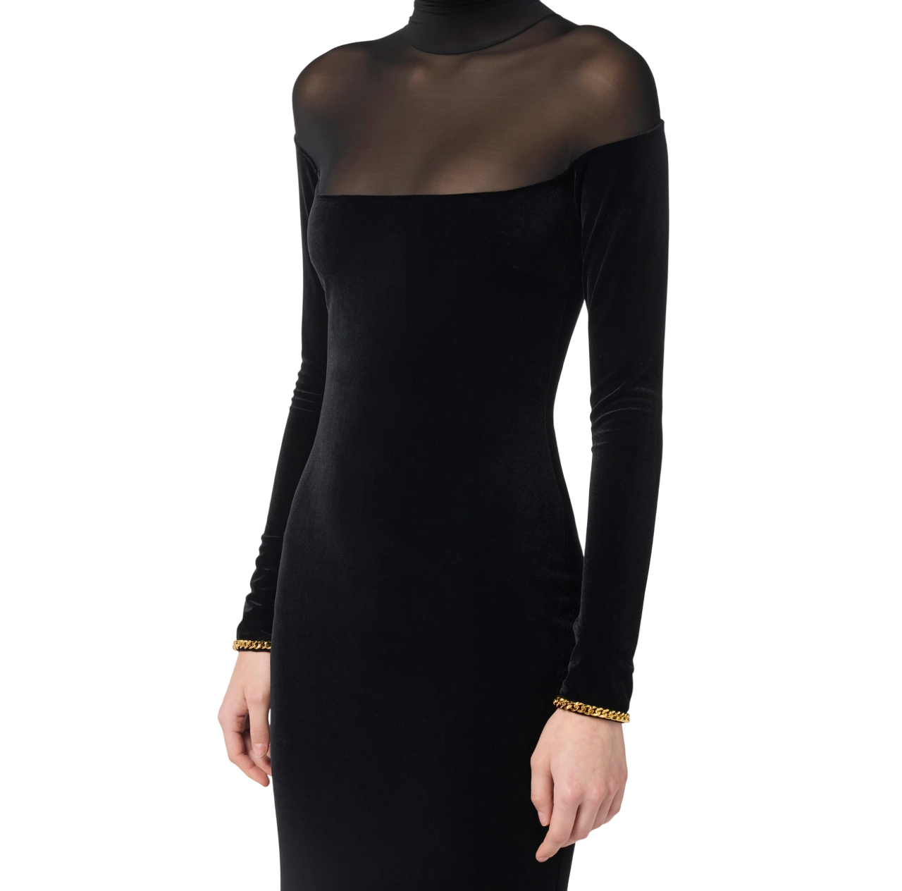 Elisabetta Franchi abito Red Carpet in velluto nero ABR4257E2 110 ELISABETTA FRANCHI 