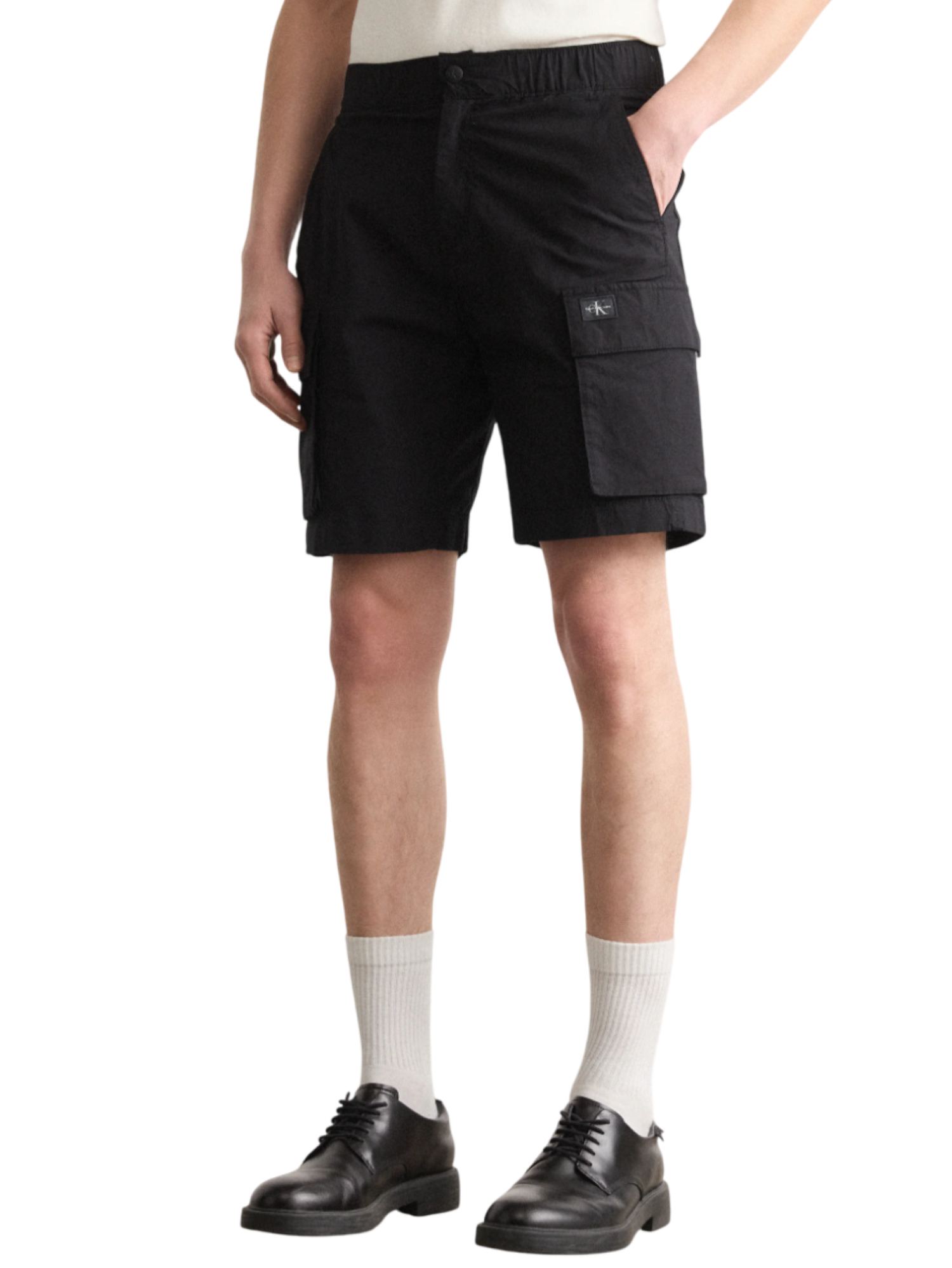 Calvin Klein Jeans bermuda cargo in gabardine nero J30J327376 BEH Calvin Klein Jeans 