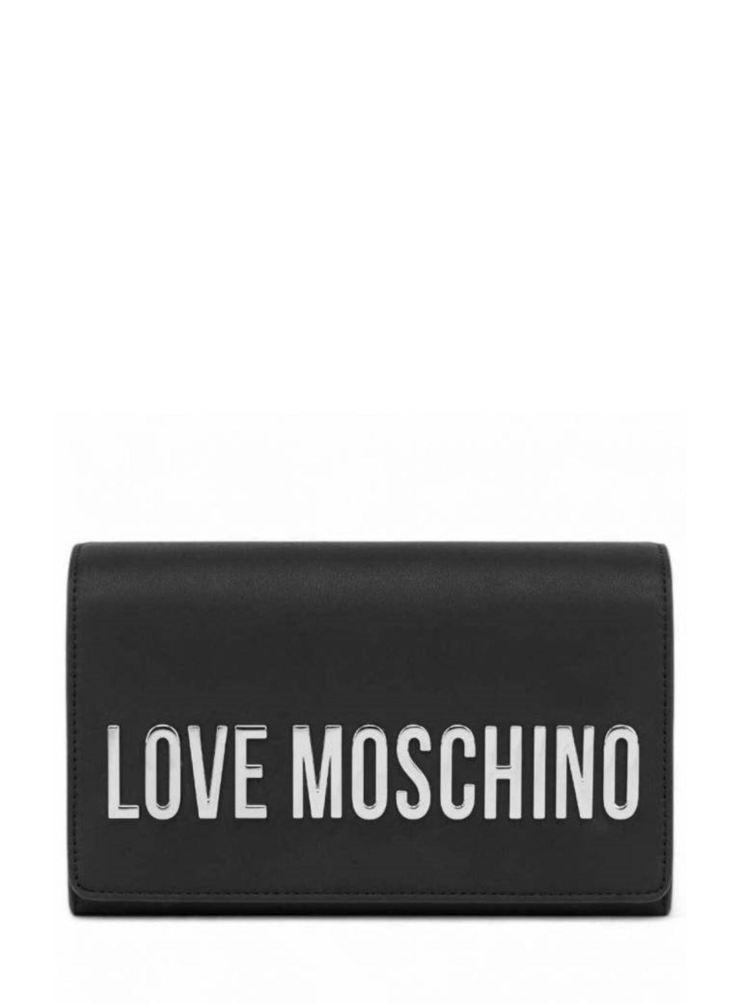 Love Moschino borsa a tracolla in ecopelle nero argento JC4103PP1MKD0 00B MOSCHINO LOVE 