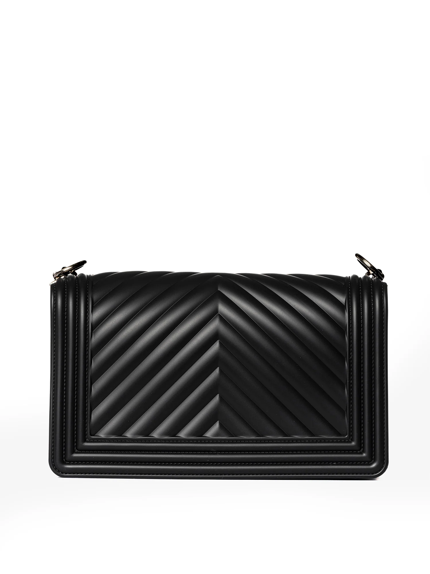 Marc Ellis borsa Flat M in gomma trapuntata nero argento FLAT M 25 BLACK-CDF MARC ELLIS 