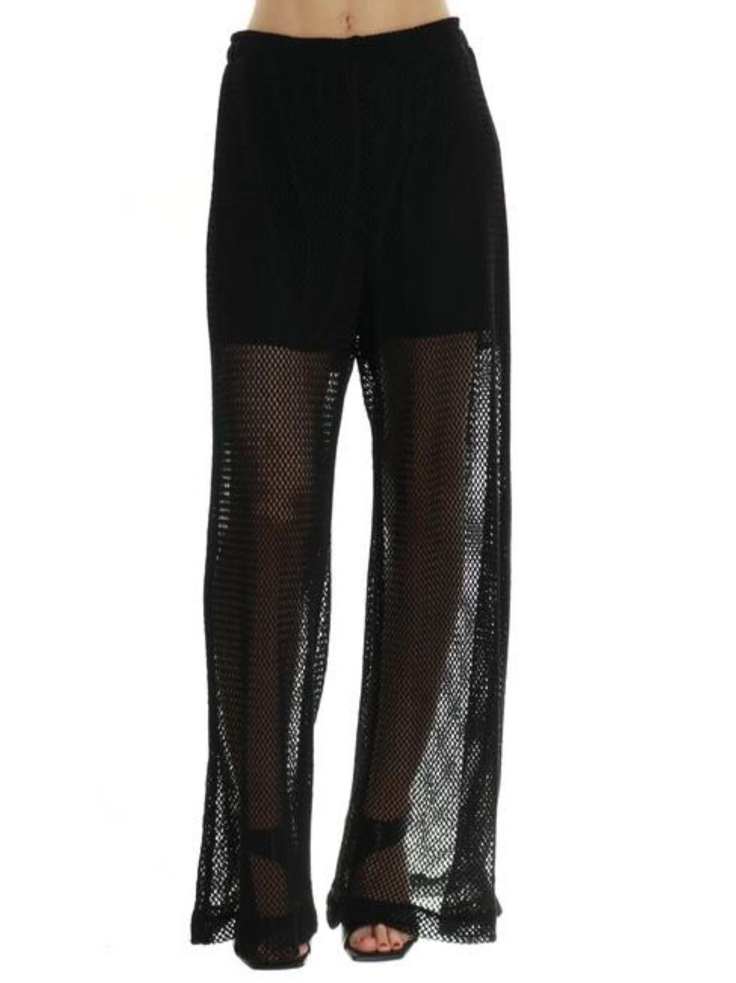Haveone pantaloni palazzo in tessuto a rete nero PVS-N236 NERO HAVEONE 