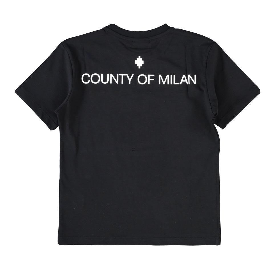 County of Milan T-shirt bambino manica corta con stampe nero S6CMJBTH052 110 COUNTY OF MILAN KIDS 