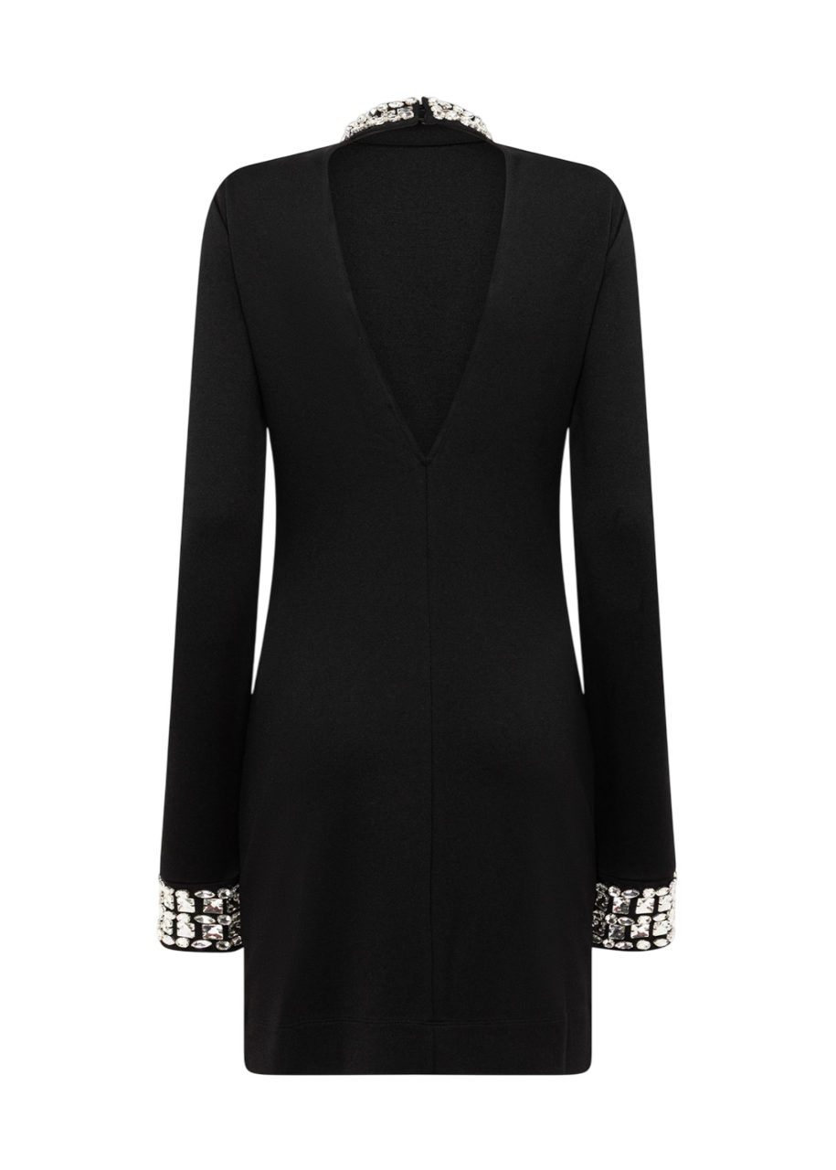 Blugirl abito corto con dettagli gioiello nero RF5278J4762 22222 BLUGIRL 