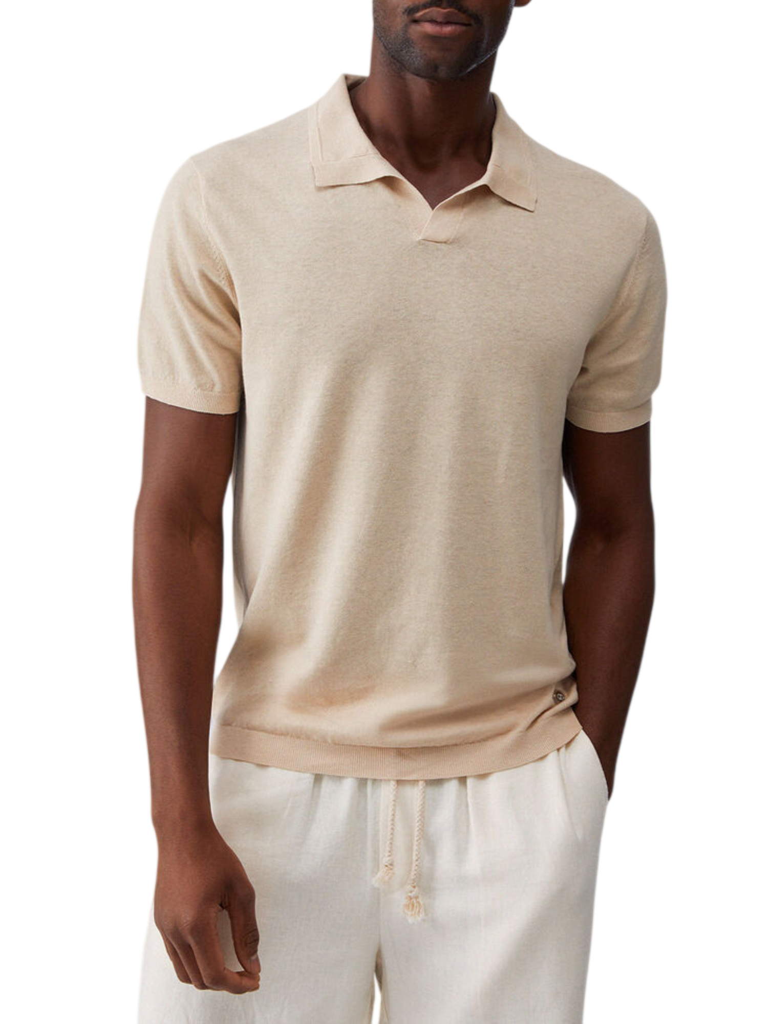 Liu Jo polo in maglia misto lino uomo beige QA6137MA08S 51307 LIU JO 