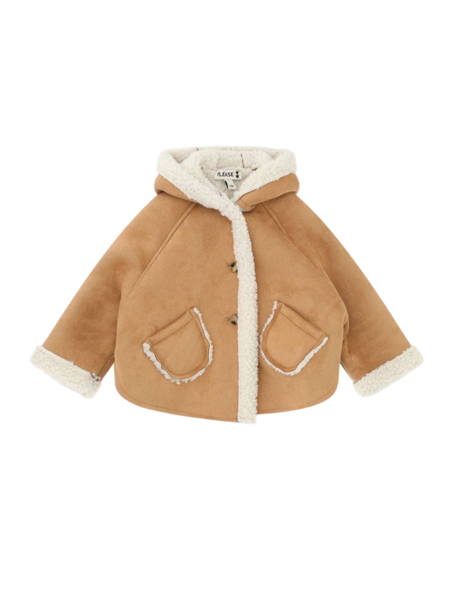 Please montone ecologico bambina marrone panna JB10200G77 3833 PLEASE KID 