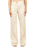 Vicolo pantaloni palazzo donna misto lino panna