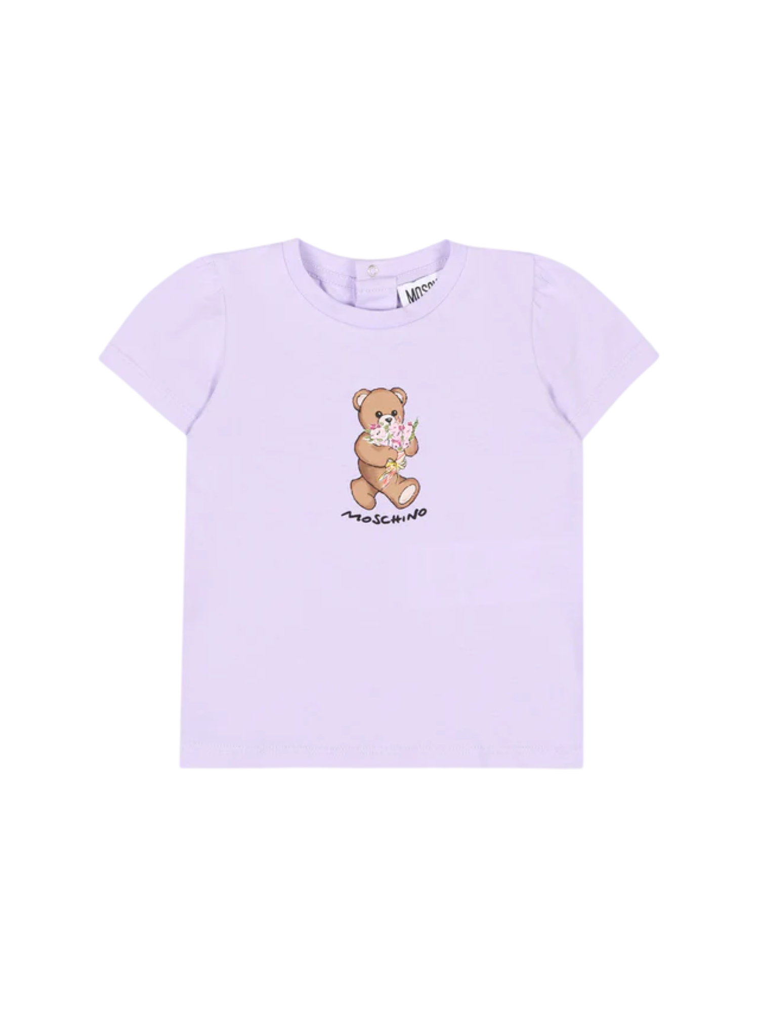 Moschino T-shirt neonata manica corta con orsetto lilla MDM03N-LAA02 51683 MOSCHINO 