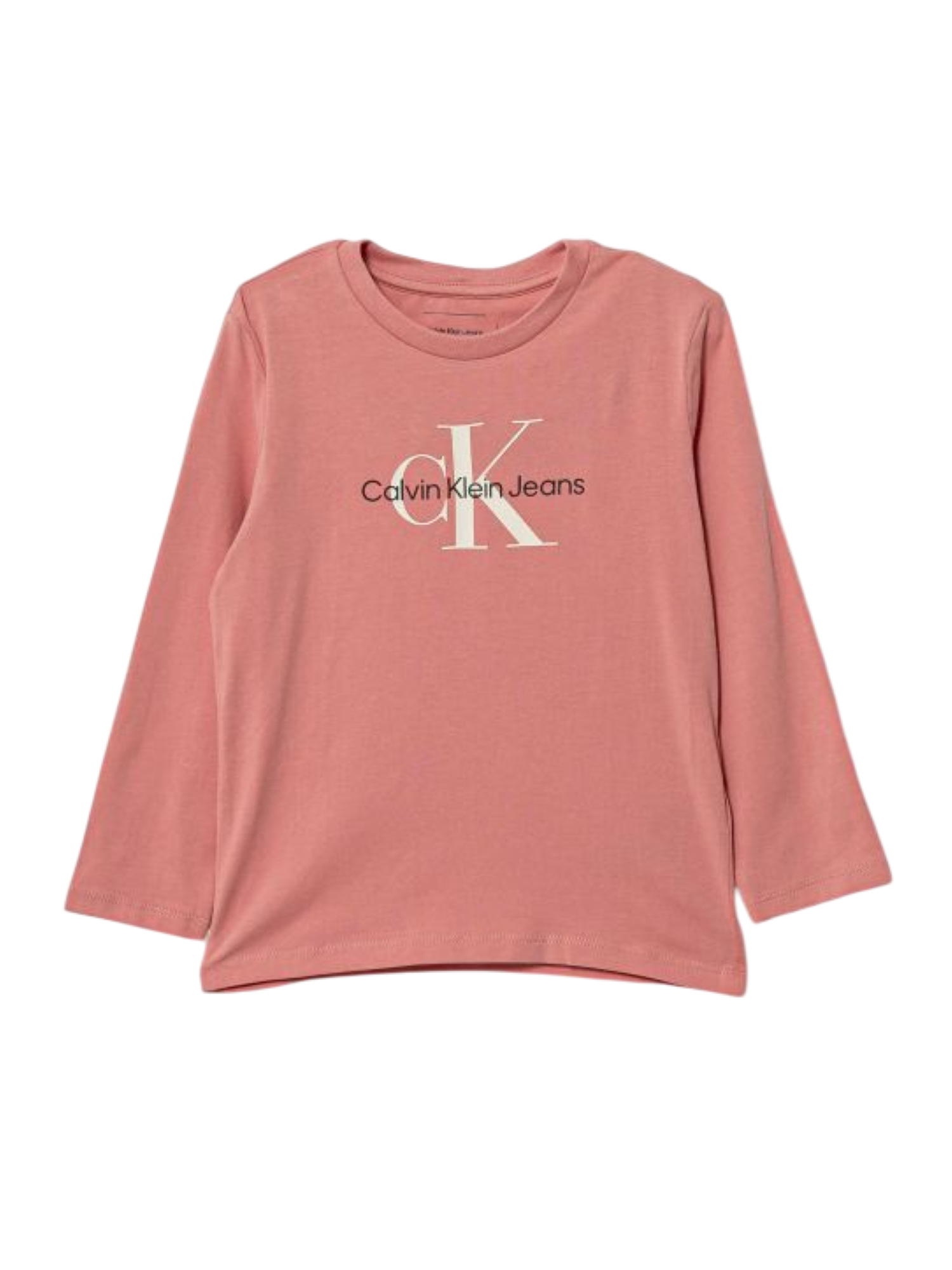 Calvin Klein Jeans T-shirt manica lunga con logo rosa pesca